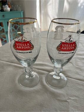 Stella Artois Gold-Rimmed Beer Glass Set — FIFA 2026 World Cup